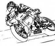 Coloriage et dessins gratuit Moto Honda de course à imprimer
