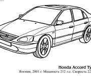 Coloriage et dessins gratuit Voiture Honda Accord Type R à imprimer