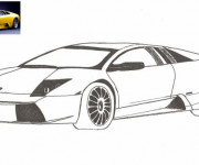 Coloriage Lamborghini en Jaune