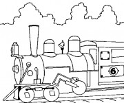 Coloriage Locomotive à découper