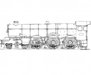 Coloriage Locomotive de train ancienne