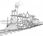 Coloriage Une Locomotive à vapeur rapide
