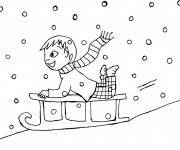 Coloriage et dessins gratuit Luge en neige à imprimer