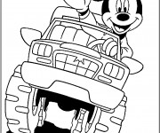 Coloriage Mickey Mouse en Monster Truck