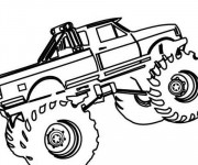 Coloriage et dessins gratuit Monster Truck à découper à imprimer
