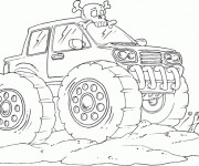 Coloriage et dessins gratuit Monster Truck au désert à imprimer