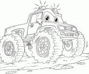 Coloriage et dessins gratuit Monster Truck dessin animé à imprimer