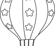Coloriage Montgolfière décorée avec des étoiles