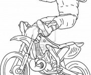 Coloriage et dessins gratuit Motocross et Motocycliste en haut à imprimer