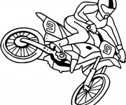 Coloriage et dessins gratuit Motocross facile à imprimer