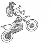 Coloriage Motocross Freestyle impressionnant
