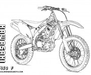 Coloriage et dessins gratuit Motocross Kawasaki à imprimer