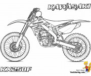 Coloriage Motocross Kawasaki KX250F