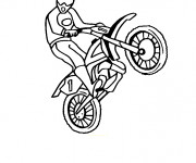 Coloriage et dessins gratuit Motocycliste et Motocross en show à imprimer