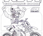 Coloriage Motocycliste et Motocross pour coloriage