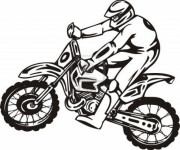 Coloriage Motocycliste professionnel vecteur