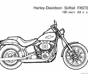 Coloriage et dessins gratuit Harley Davidson Modèle FXSTB à imprimer