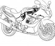 Coloriage et dessins gratuit Moto de course Suzuki à imprimer