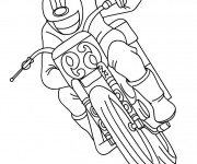 Coloriage et dessins gratuit Motocyclette en course à imprimer