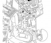 Coloriage et dessins gratuit AStronaute dans La Navette à imprimer