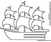 Coloriage et dessins gratuit Bateau Pirate des caraibes à imprimer