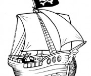 Coloriage et dessins gratuit Bateau Pirate en ligne à imprimer
