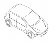 Coloriage et dessins gratuit Peugeot 206 stylisé à imprimer