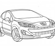 Coloriage et dessins gratuit Voiture Peugeot 208 à imprimer