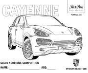 Coloriage et dessins gratuit Porsche Cayenne à imprimer