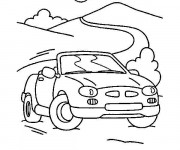 Coloriage et dessins gratuit Porsche sur la route à imprimer