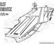 Coloriage et dessins gratuit Bateau de Guerre USS Nimitz à imprimer