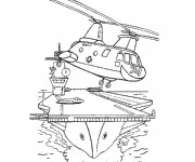 Coloriage Hélicoptere militaire
