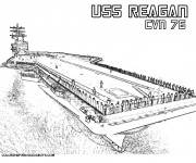 Coloriage et dessins gratuit Porte Avion USS Reagan à imprimer