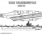 Coloriage et dessins gratuit Porte Avion USS Washington à imprimer