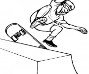 Coloriage et dessins gratuit Amusement d'un Skateur à imprimer