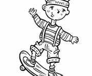 Coloriage Enfant sur sa planche Stkate