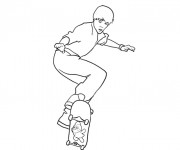 Coloriage et dessins gratuit Skateur en couleur à imprimer