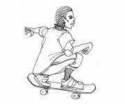 Coloriage et dessins gratuit Sport Skateboard à imprimer