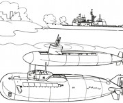 Coloriage et dessins gratuit Bateau et Sous marins militaires à imprimer
