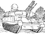 Coloriage et dessins gratuit Militaire Tank à imprimer