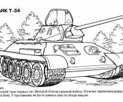 Coloriage et dessins gratuit Tank de Guerre TAHK T-34 à imprimer