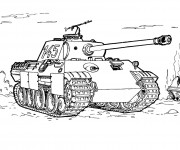 Coloriage et dessins gratuit Tank dessin de militaire à imprimer
