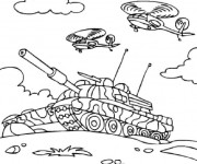 Coloriage Tank en bataille