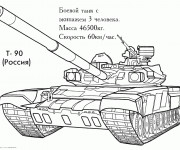 Coloriage et dessins gratuit Tank militaire stylisé à imprimer