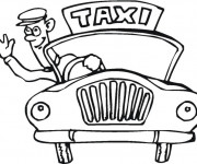 Coloriage et dessins gratuit Chauffeur de Taxi te salue à imprimer