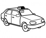Coloriage et dessins gratuit Taxi à colorier en Jaune à imprimer