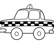 Coloriage et dessins gratuit Taxi anglais en noir et blanc à imprimer
