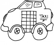 Coloriage Taxi dessiné au crayon