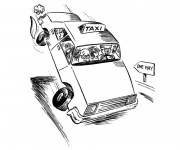 Coloriage et dessins gratuit Taxi humoristique à imprimer