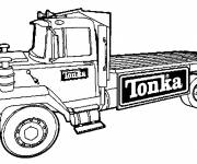 Coloriage et dessins gratuit Camion plateforme Tonka à imprimer